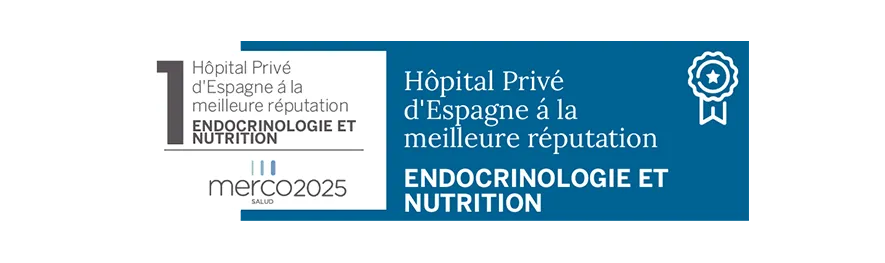 Merco Salud 2025 Endocrinology recognition seal image. Clinique Université de Navarre