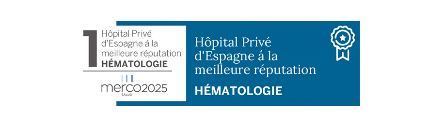 Merco Salud 2025. Hématologie Merco Salud 2025 Image du label de reconnaissance en hématologie. Clinique universitaire de Navarre