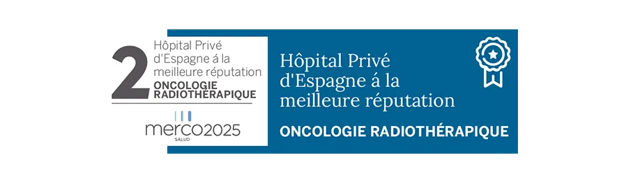 Image du label de reconnaissance Merco Salud 2025 en radiothérapie oncologique. Clinique Université de Navarre