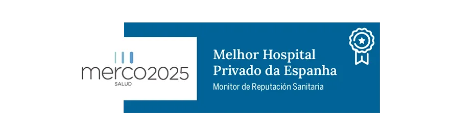 Imagem do selo de reconhecimento Merco Salud 2025. Clínica Universidade de Navarra