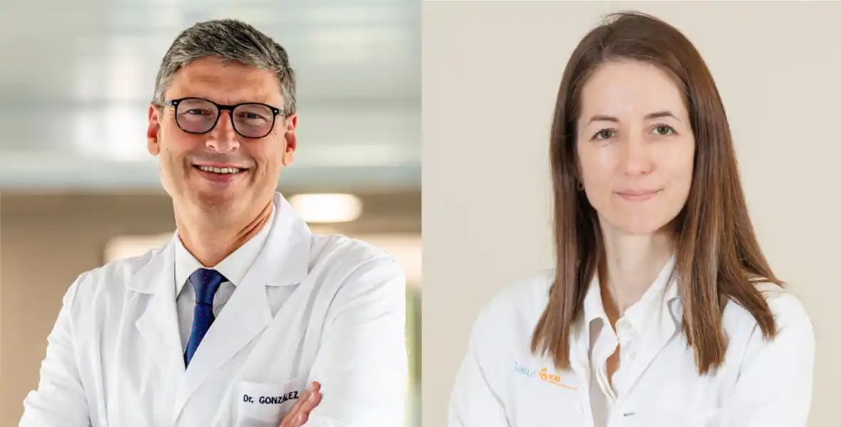 Imagen de los doctores Antonio González, del CCUN, y Marta González, del ICO, participan en este ensayo clínico con el Institute of Cancer Research de Londres y el Princess Margaret Hospital de Toronto.